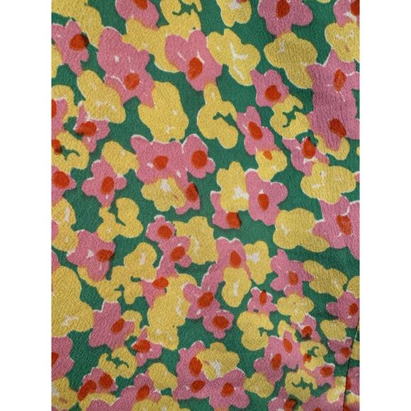 ASOS Neon Rose Milkmaid MIDI Tea Dress Women’s Plus Size 20 Ditsy Floral Print - Picture 6 of 8